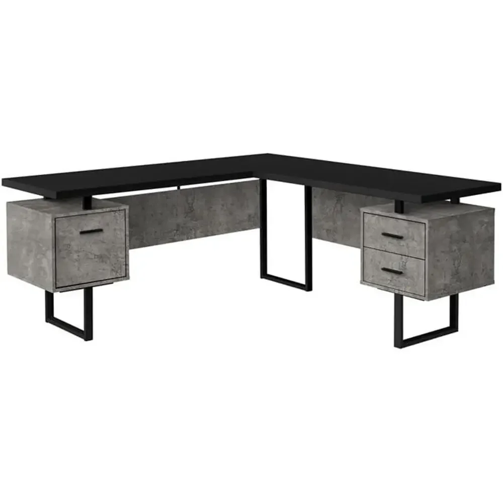 Desk Setup In Office - L-Shaped 70 Computer Desk with Storage