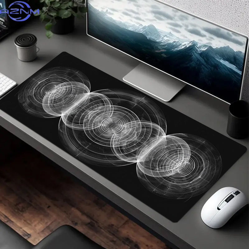 Desk Setup Or Set Up - Large Black and White Spiral Pattern