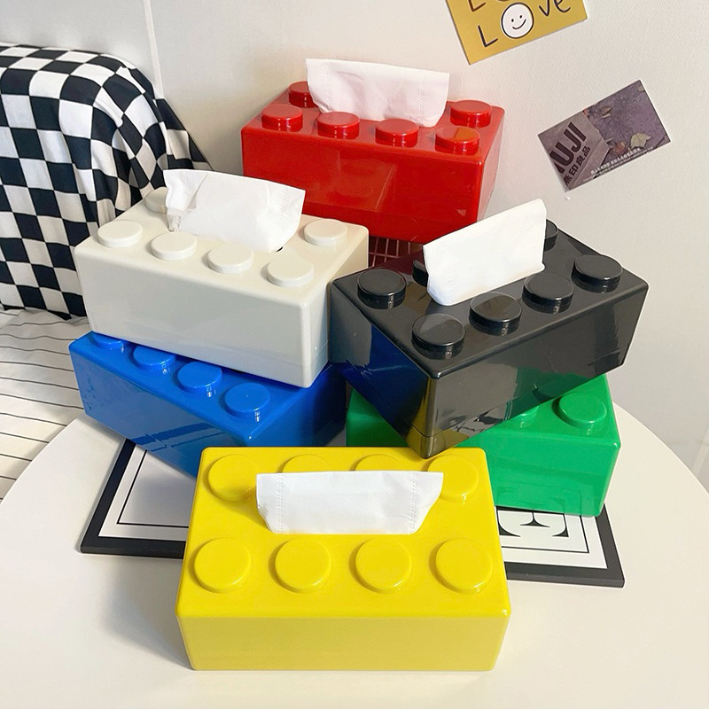Desk Setup Developer - Building Block Shaped Tissue Box Multifunctional