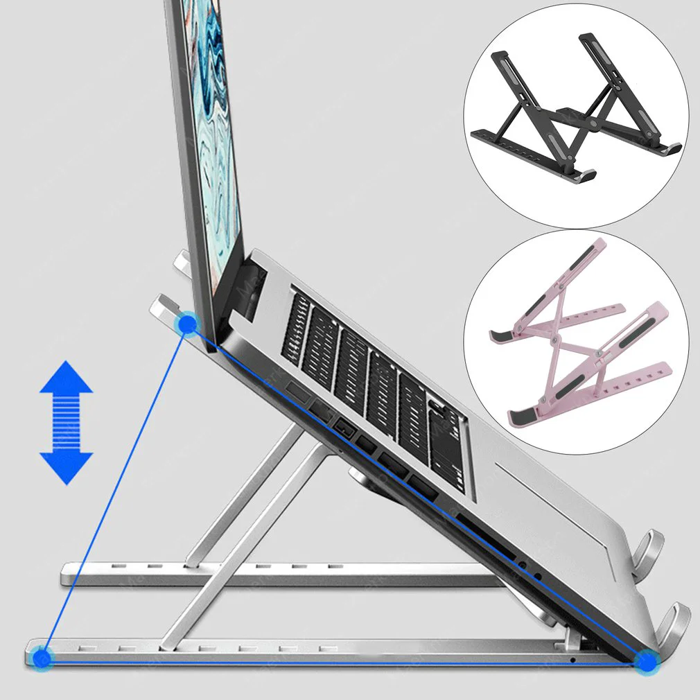 Desk Setup Mac - Foldable Laptop Stand Portable Adjustable Notebook