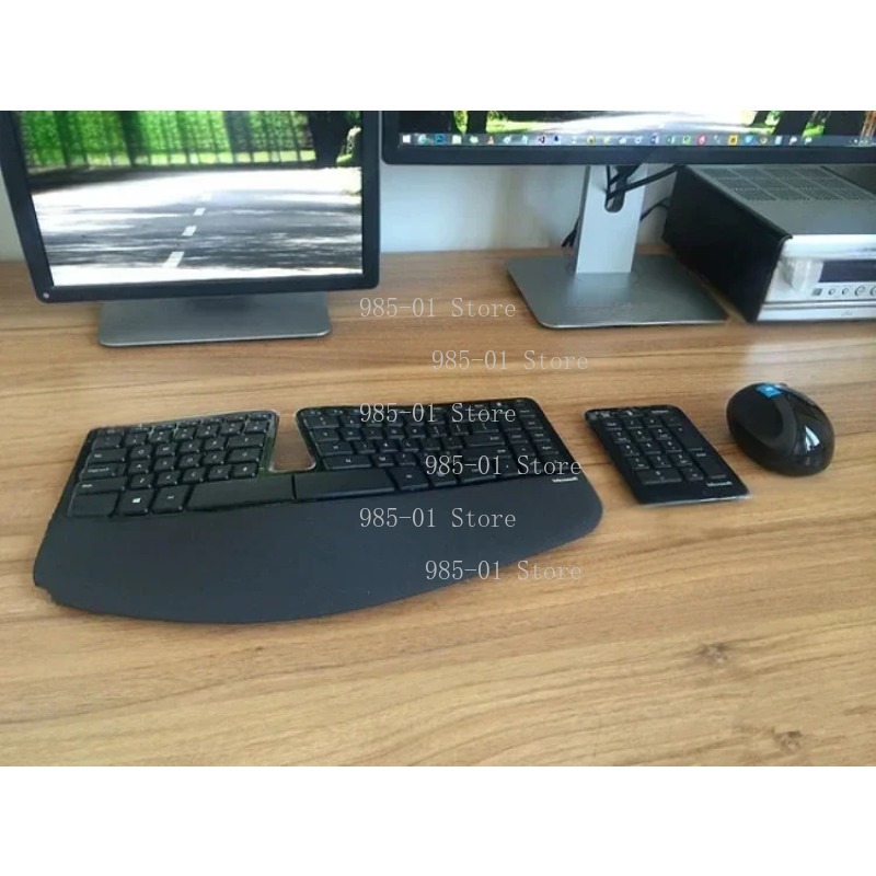 Desk Setup Keyboard - Wireless Keyboard and Mouse Set, Ergonomic