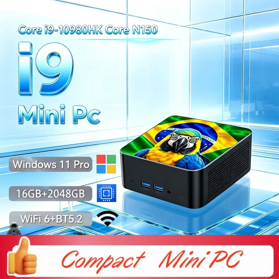 Desk Setup In Office - Mini PC Durable Bold Personality I9‑10980HK