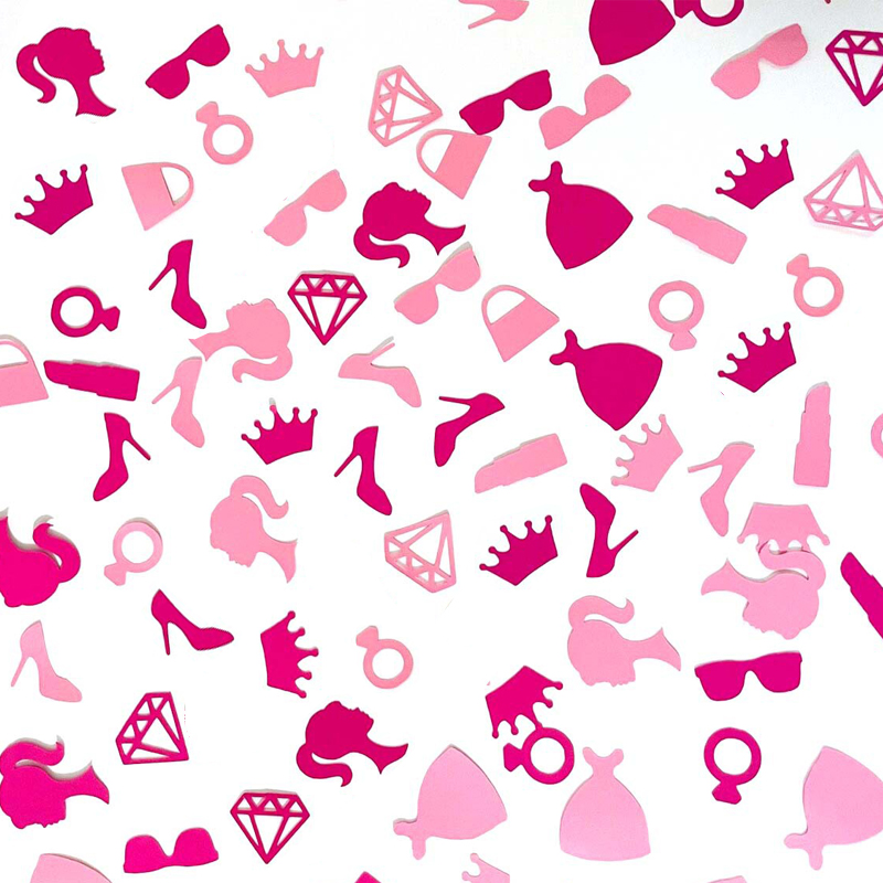 Desk Setup Girl - Hot Pink Confetti Glitter Girl Birthday