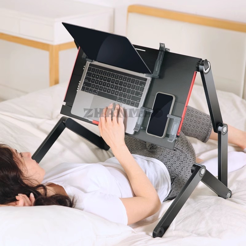 Desk Setup Ideas - Lying Flat on The Bed, Laptop