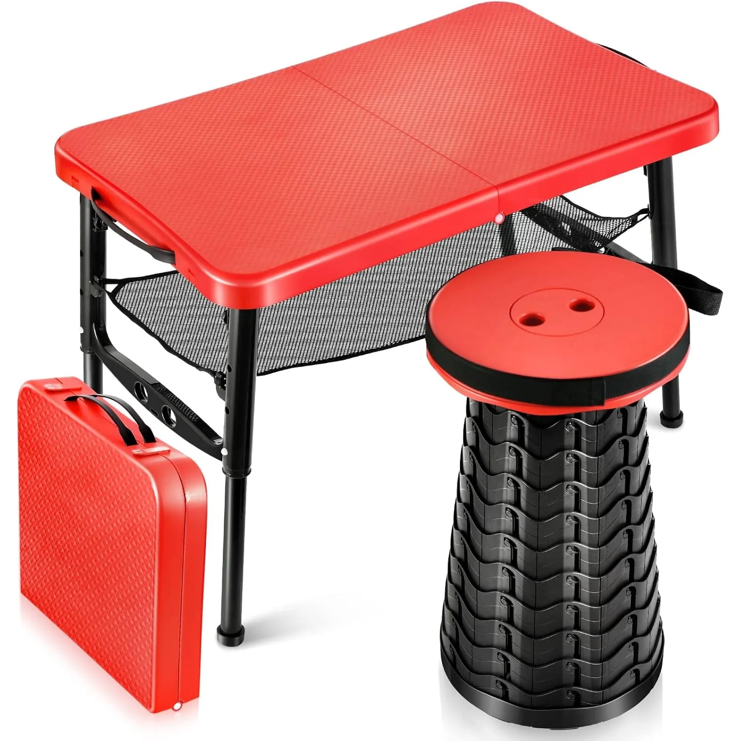 Desk Setup Ideas - Retractable Folding Table & Stool Set