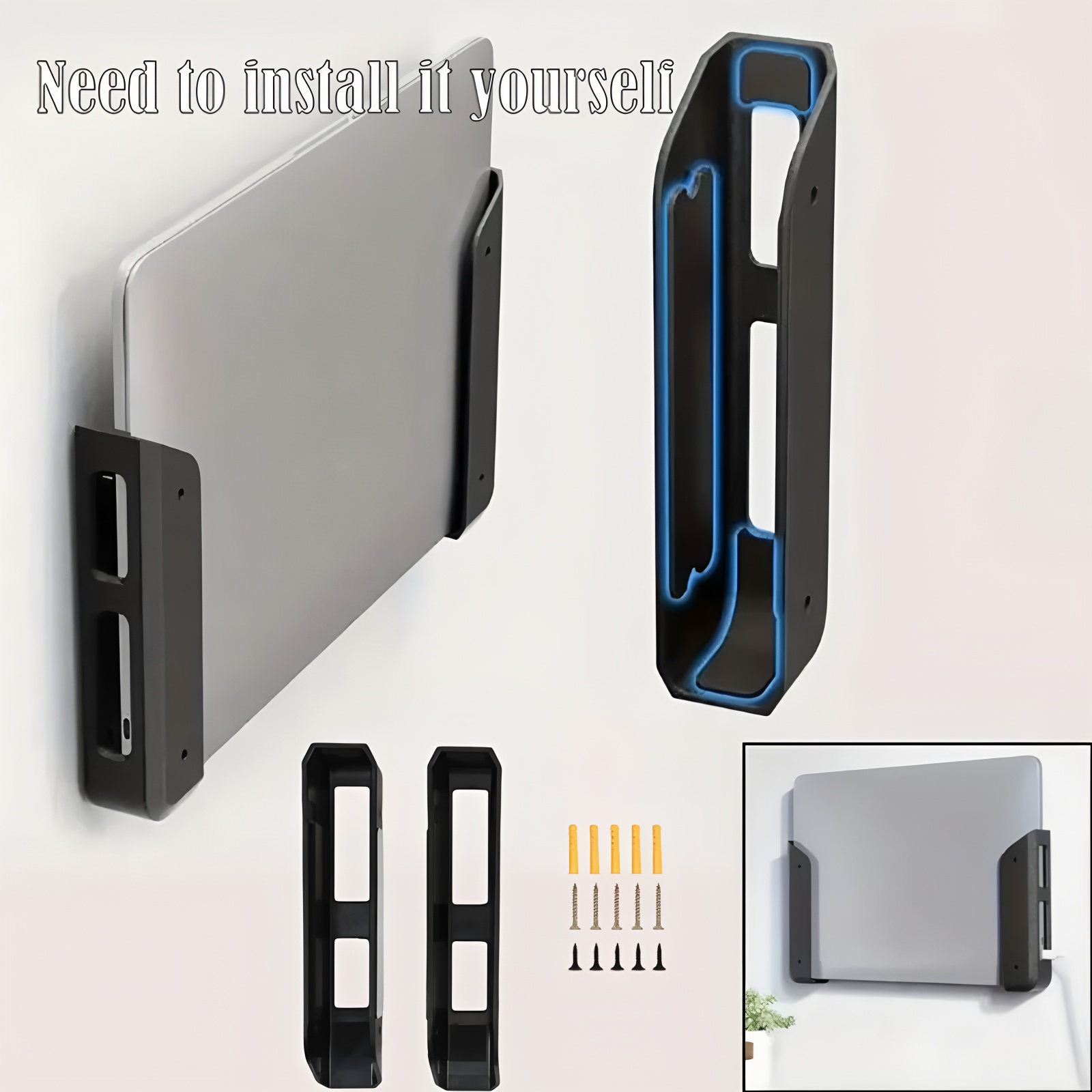 Desk Setup Mac - Universal Laptop Wall Mount Under Desk