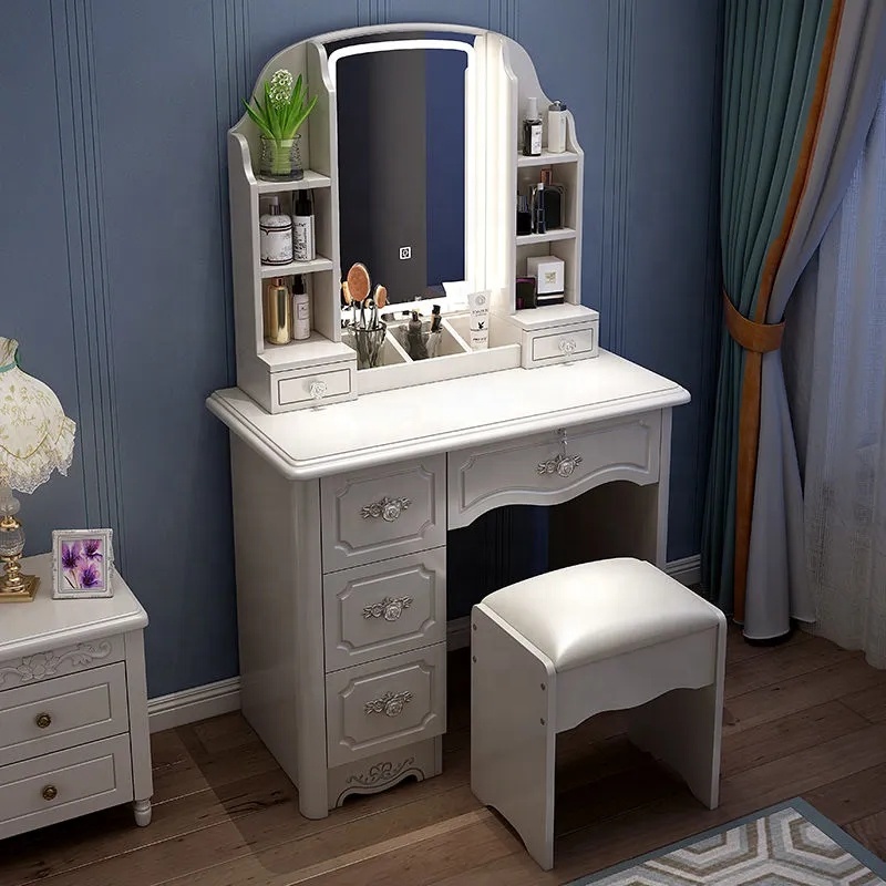 Girls White and pink Modern Wo - Desk Setup Simple recension och pris