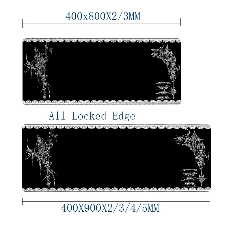 Mouse Pad Dark Style Lace Edge - Desk Setup Dark recension och pris