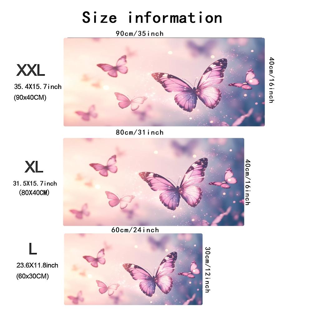 Watercolor Pink Butterfly Larg - Desk Setup Keyboard recension och pris