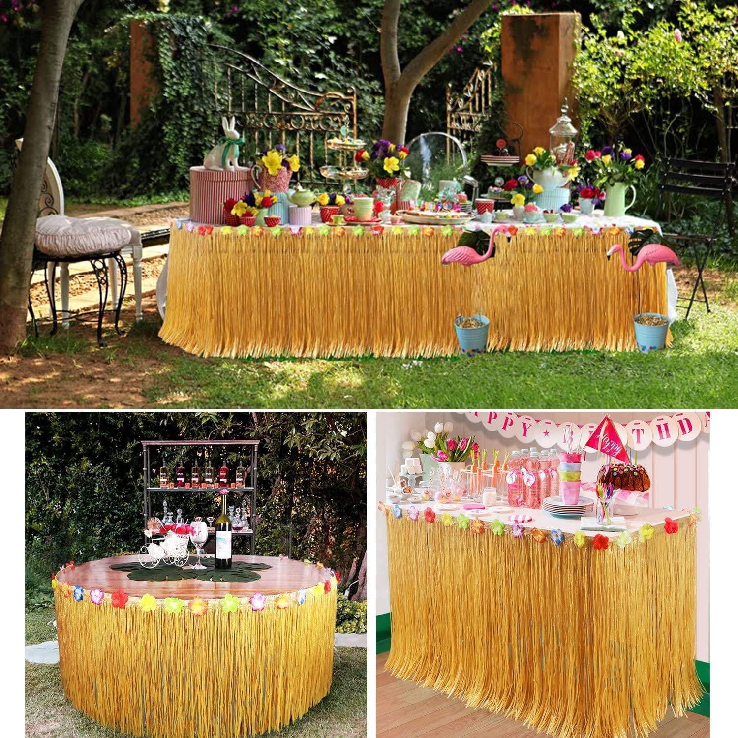 Straw Color Luau Grass Table S - Desk Setup Girl recension och pris