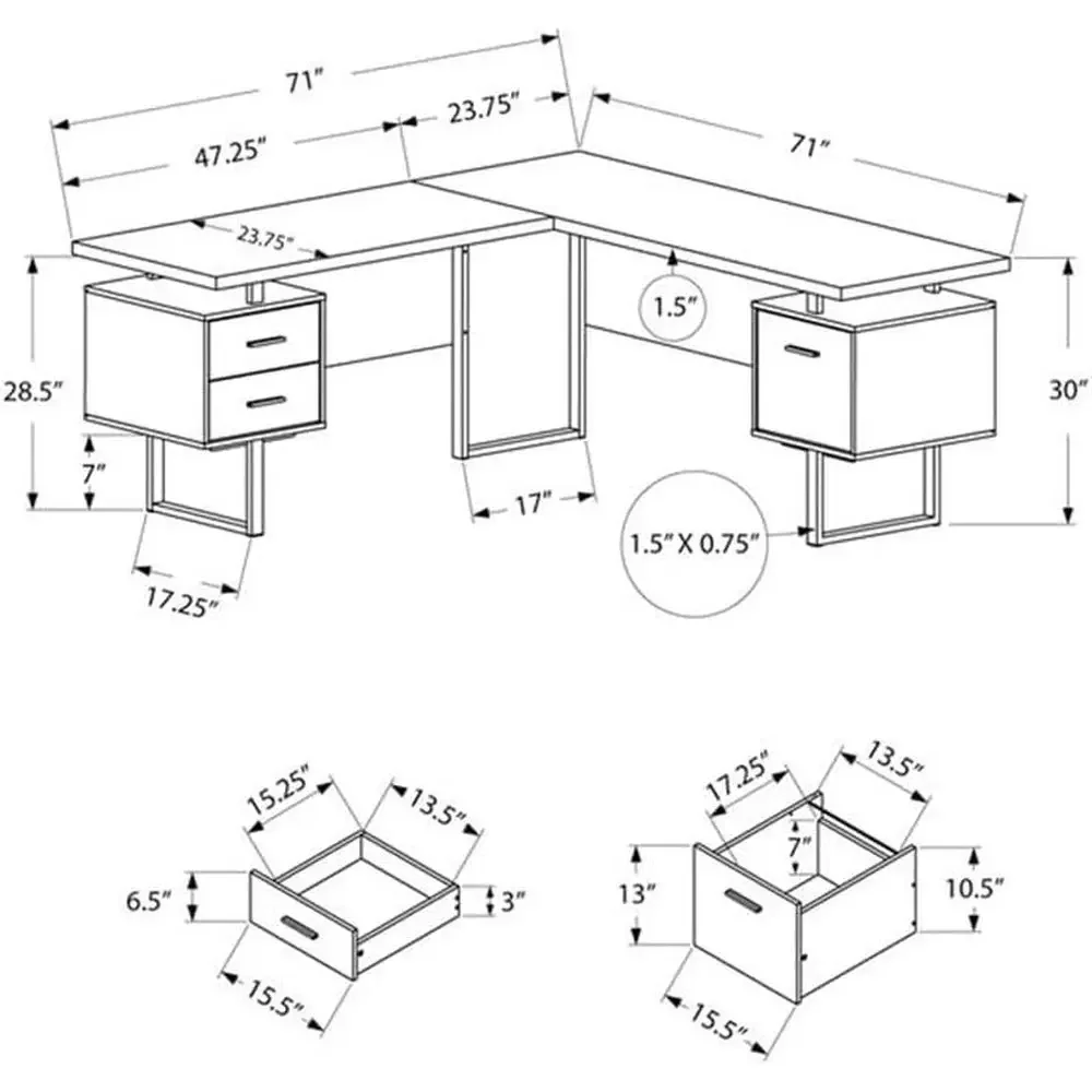 L-Shaped 70 Computer Desk with - Desk Setup In Office recension och pris