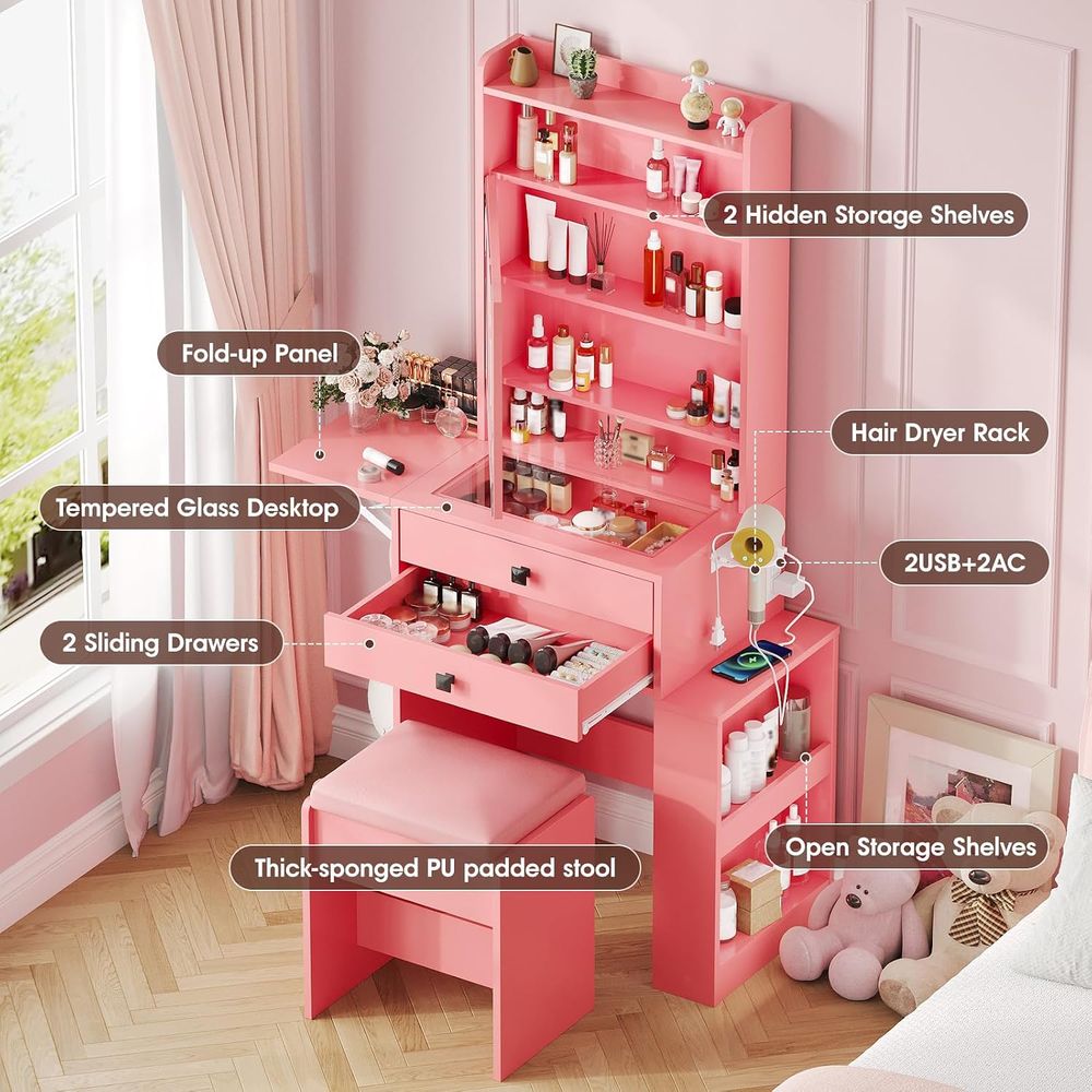 Vabches Small Makeup Vanity De - Desk Setup Small recension och pris