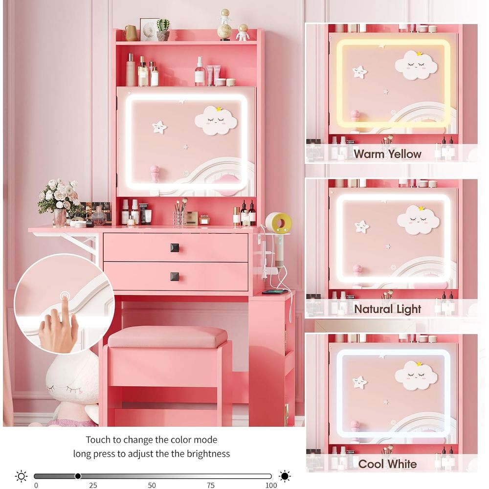 Vabches Small Makeup Vanity De - Desk Setup Small recension och pris