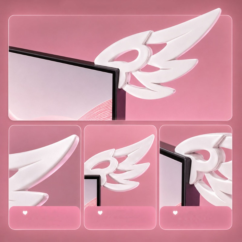 Kawaii 3D Wing Decor for Compu - Desk Setup Tech recension och pris