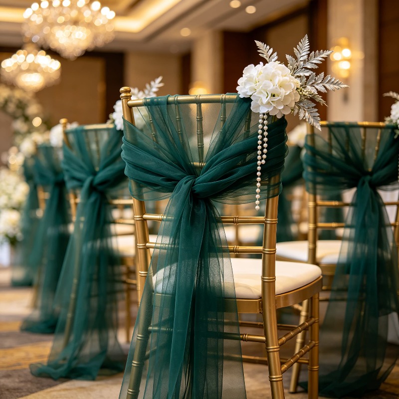 Dark Green Sheer Tulle Fabric  - Desk Setup Dark recension och pris