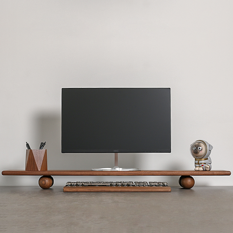 Natural Wood Desktop Riser Dua - Desk Setup Living Room recension och pris