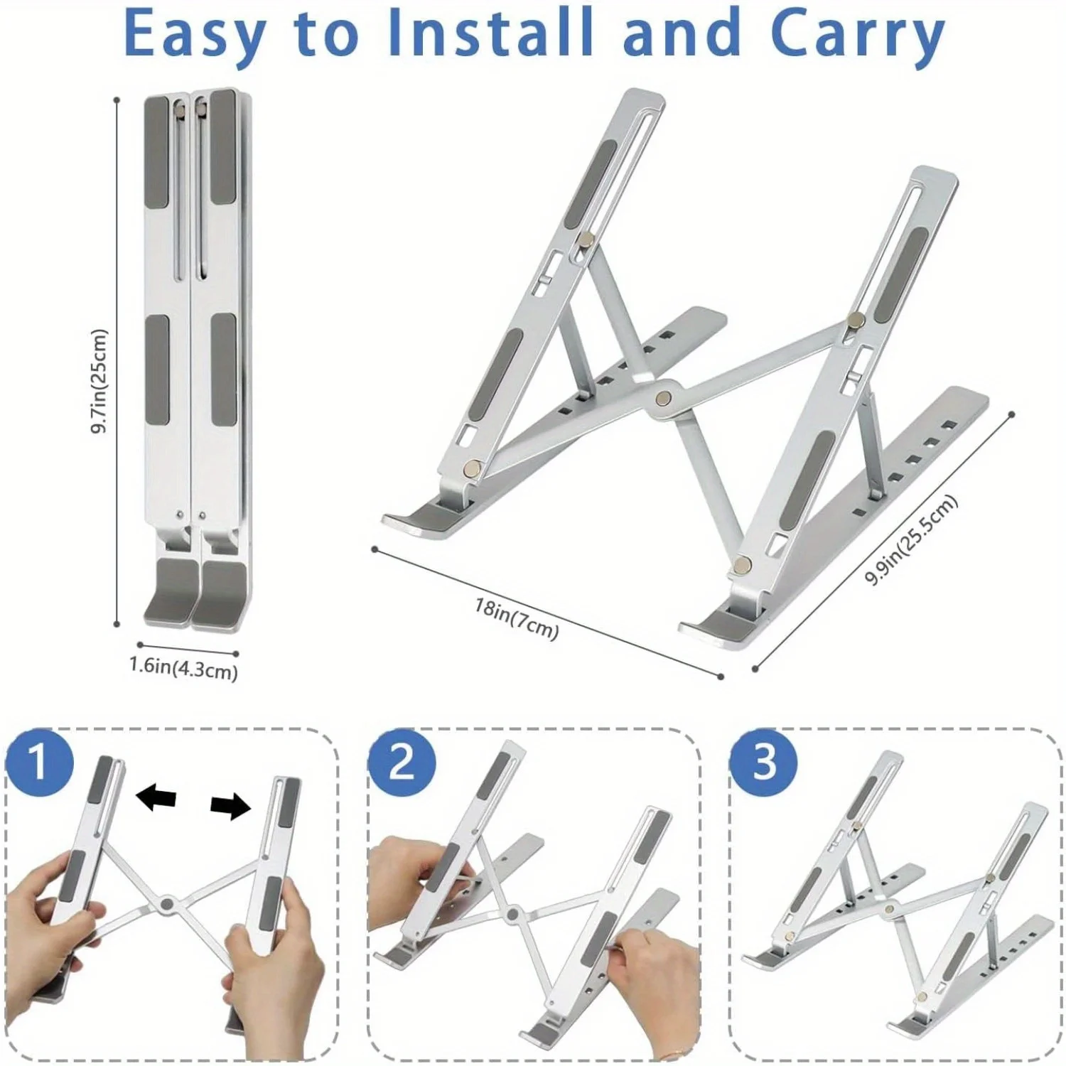 Foldable Aluminum Laptop Riser - Desk Setup Mac recension och pris
