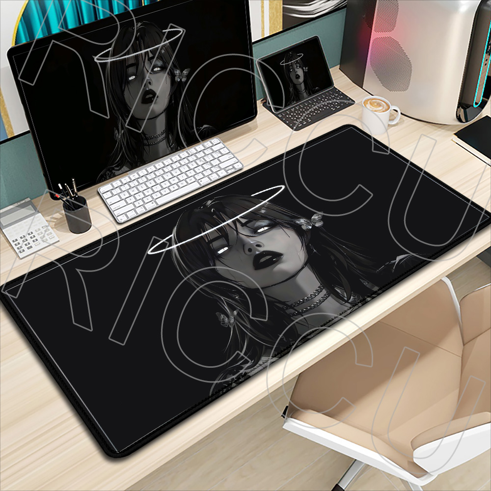 Anime Girl Black Dark style Nu - Desk Setup Dark recension och pris