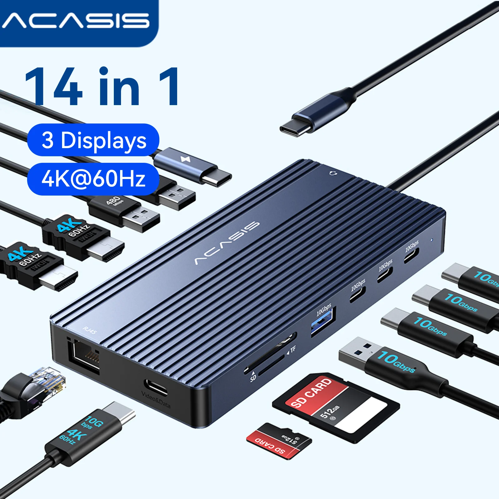 Acasis 14 in 1 USB-C Docking S - Desk Setup Mac recension och pris