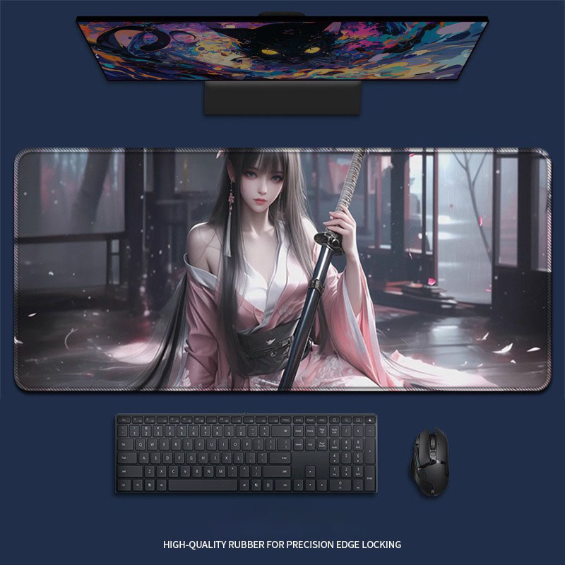 Sexy Anime Girl Red Fan Extend - Desk Setup Tech recension och pris