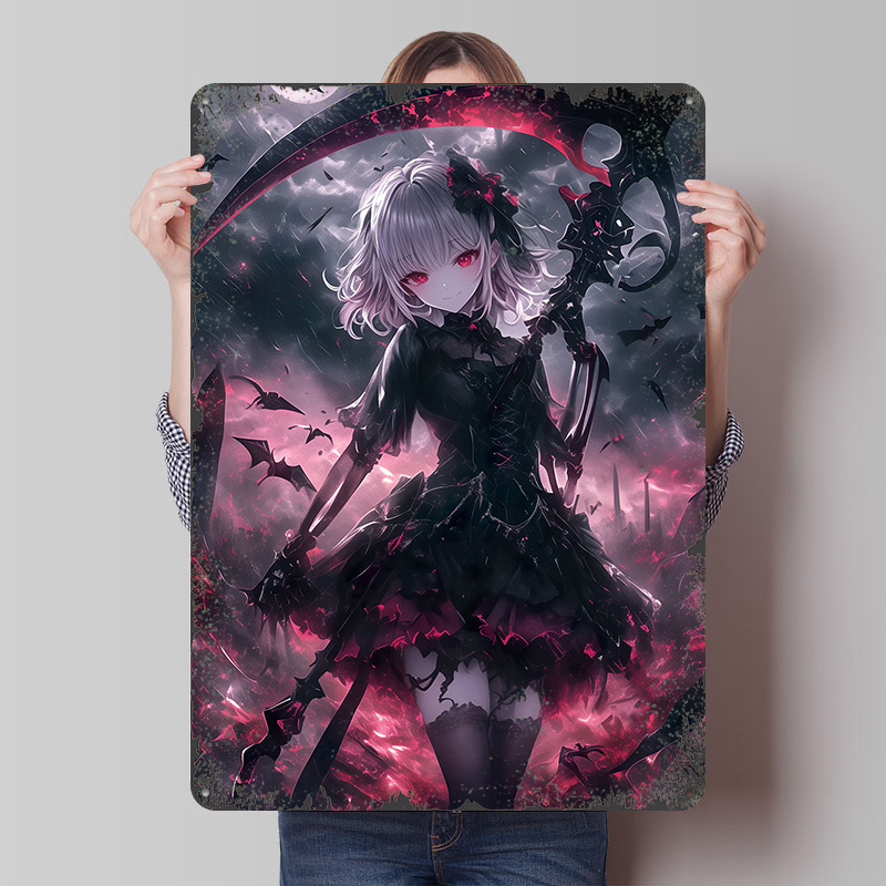 Demon Grim Reaper Girl Poster  - Desk Setup Vintage recension och pris