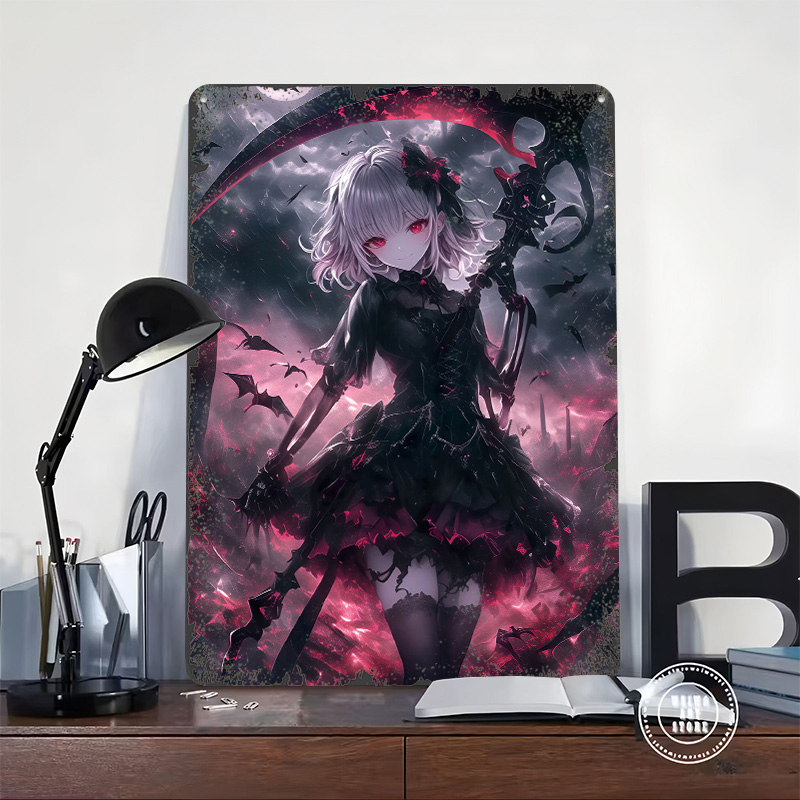 Demon Grim Reaper Girl Poster  - Desk Setup Vintage recension och pris