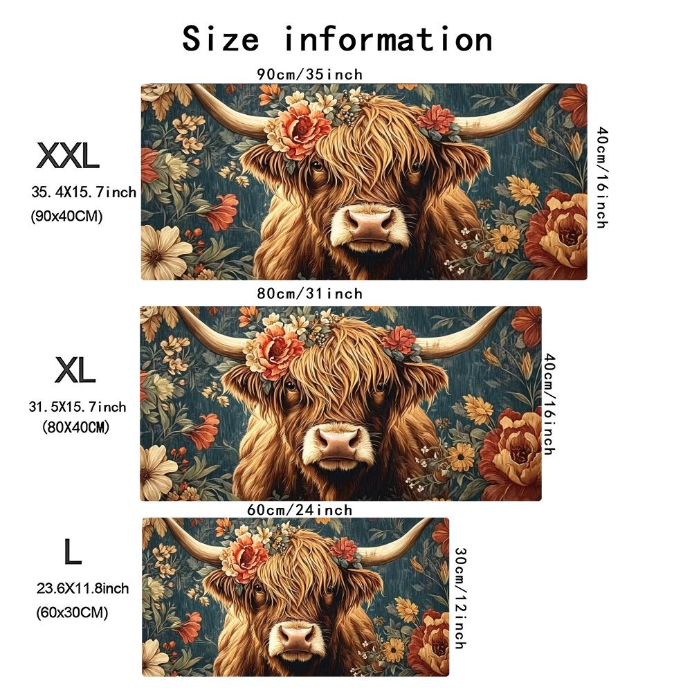 Vintage Highland Cow Floral Ga - Desk Setup Vintage recension och pris