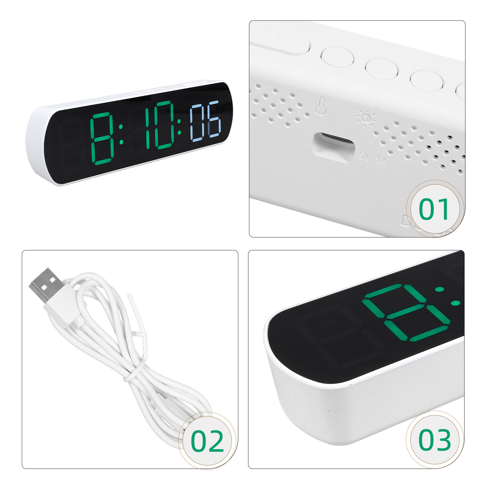 LED Digital Alarm Clock Compac - Desk Setup Living Room recension och pris
