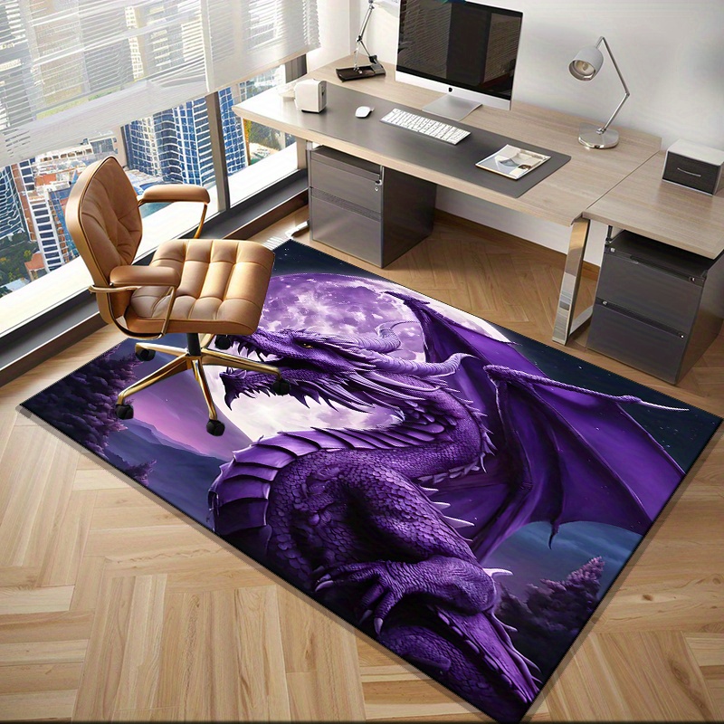 Majestic Purple Dragon Rug for - Desk Setup Living Room recension och pris