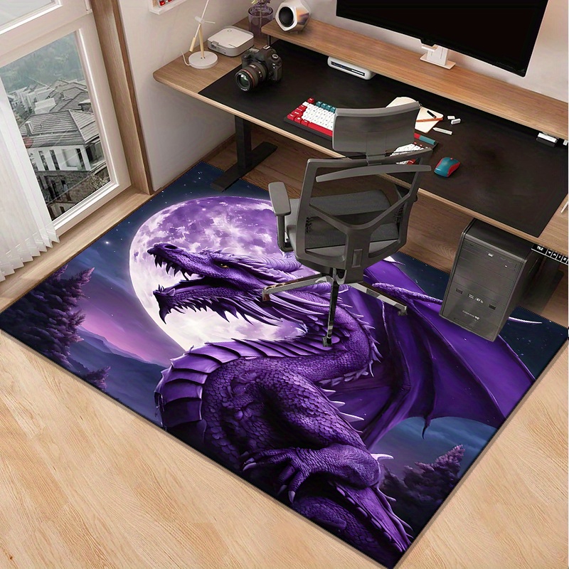 Majestic Purple Dragon Rug for - Desk Setup Living Room recension och pris