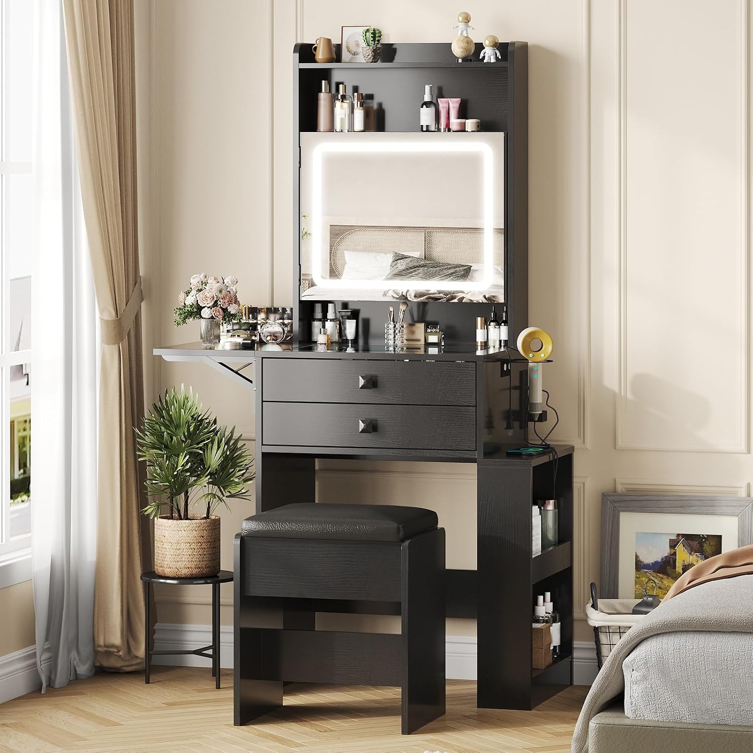 Small Makeup Vanity Desk with  - Desk Setup Small recension och pris