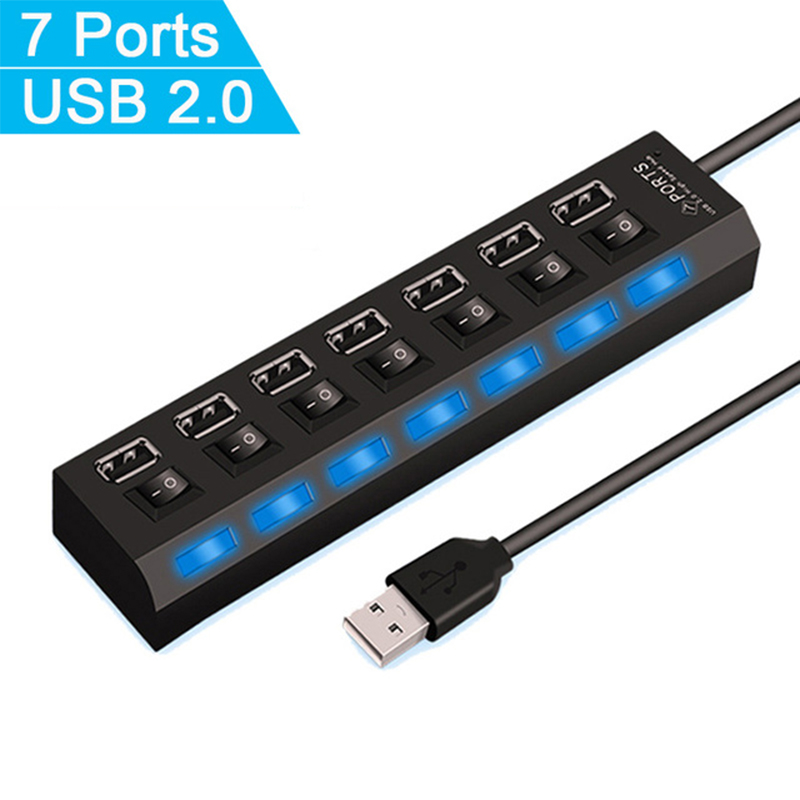 7 Port USB 2.0 Hub Splitter Fo - Desk Setup Mac recension och pris
