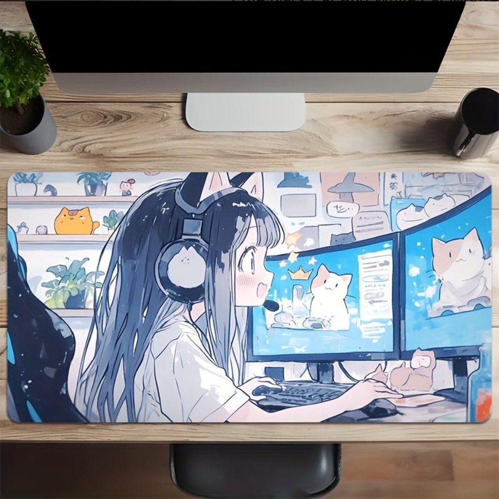 Cartoon Esports Girl Game Mous - Desk Setup Simple recension och pris