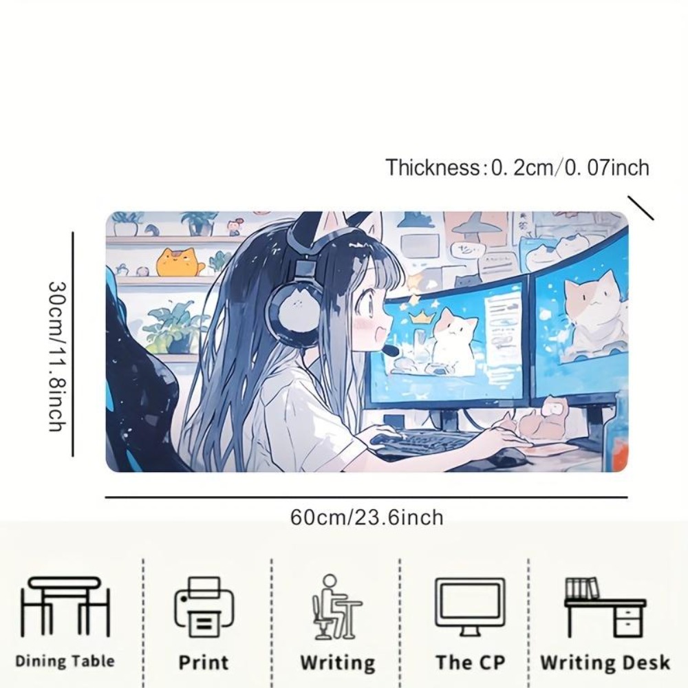 Cartoon Esports Girl Game Mous - Desk Setup Simple recension och pris