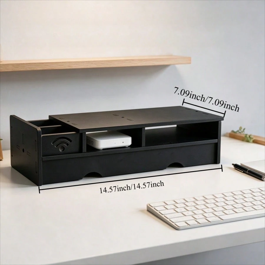 Black Matte WiFi Router Storag - Desk Setup Tech recension och pris