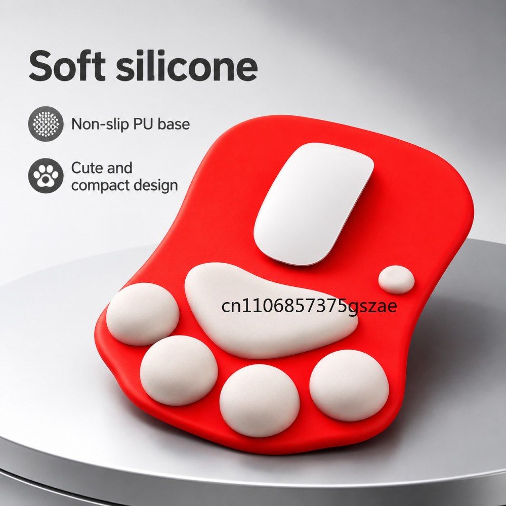 Cute 3D Cat Paw Mouse Pad Soft - Desk Setup Mac recension och pris