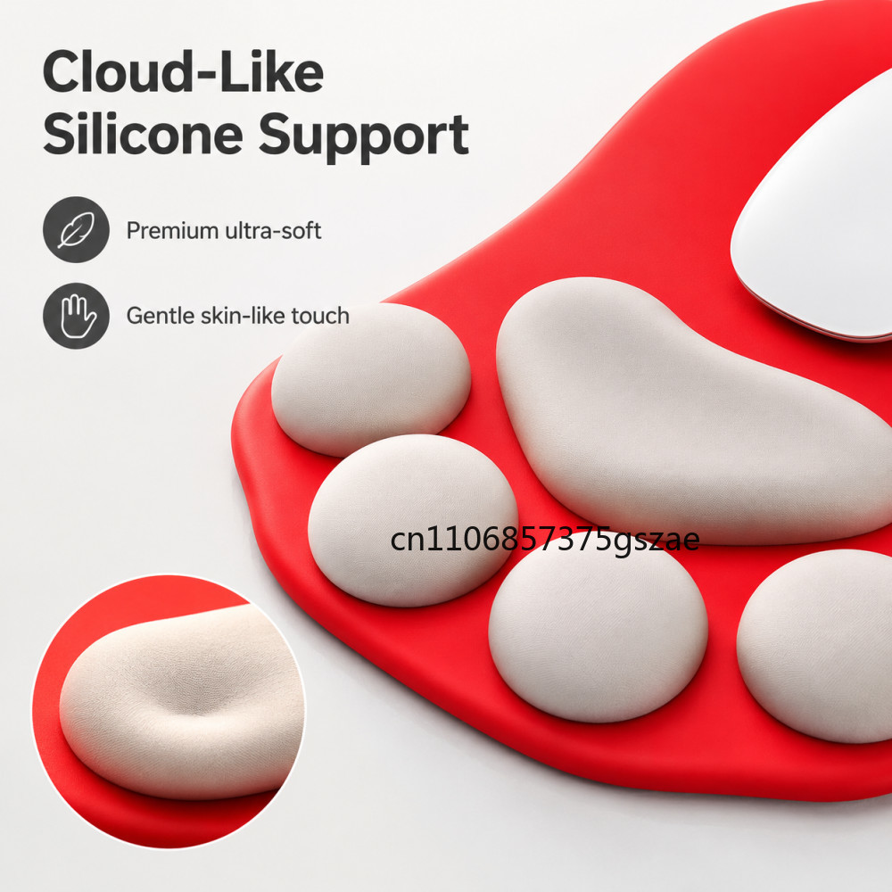 Cute 3D Cat Paw Mouse Pad Soft - Desk Setup Mac recension och pris