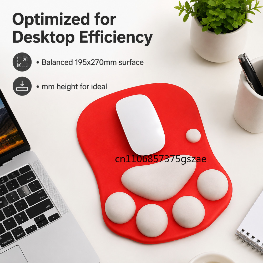 Cute 3D Cat Paw Mouse Pad Soft - Desk Setup Mac recension och pris