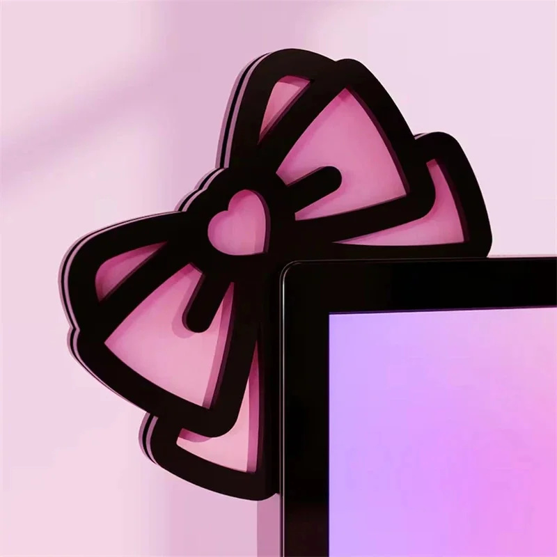 Kawaii Pink Acrylic Bow Monito - Desk Setup In Office recension och pris