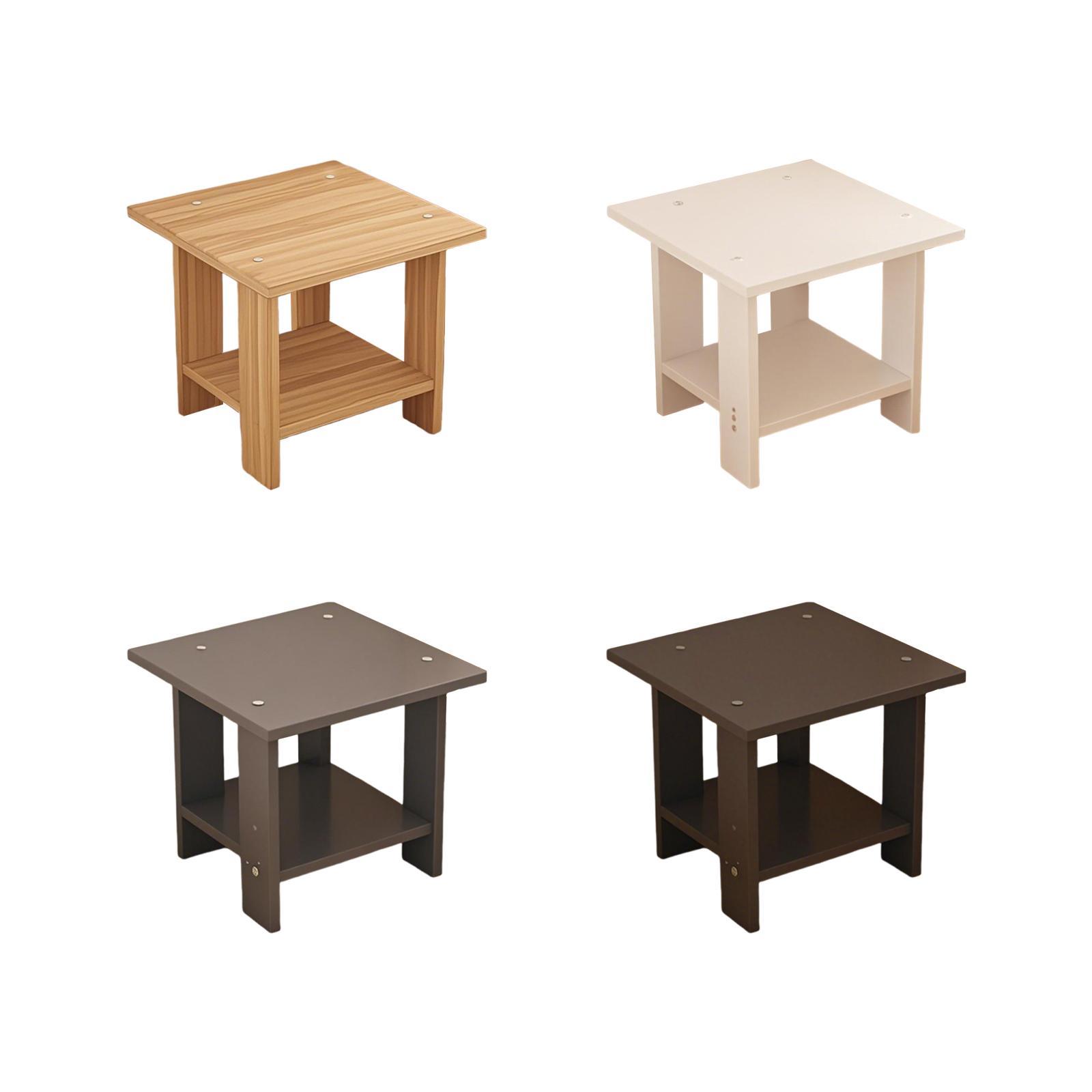 Wooden Double Layers Side Tabl - Desk Setup Ideas recension och pris