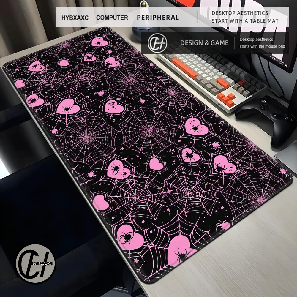 90x40 White or Pink Spiderweb  - Desk Setup Tech recension och pris