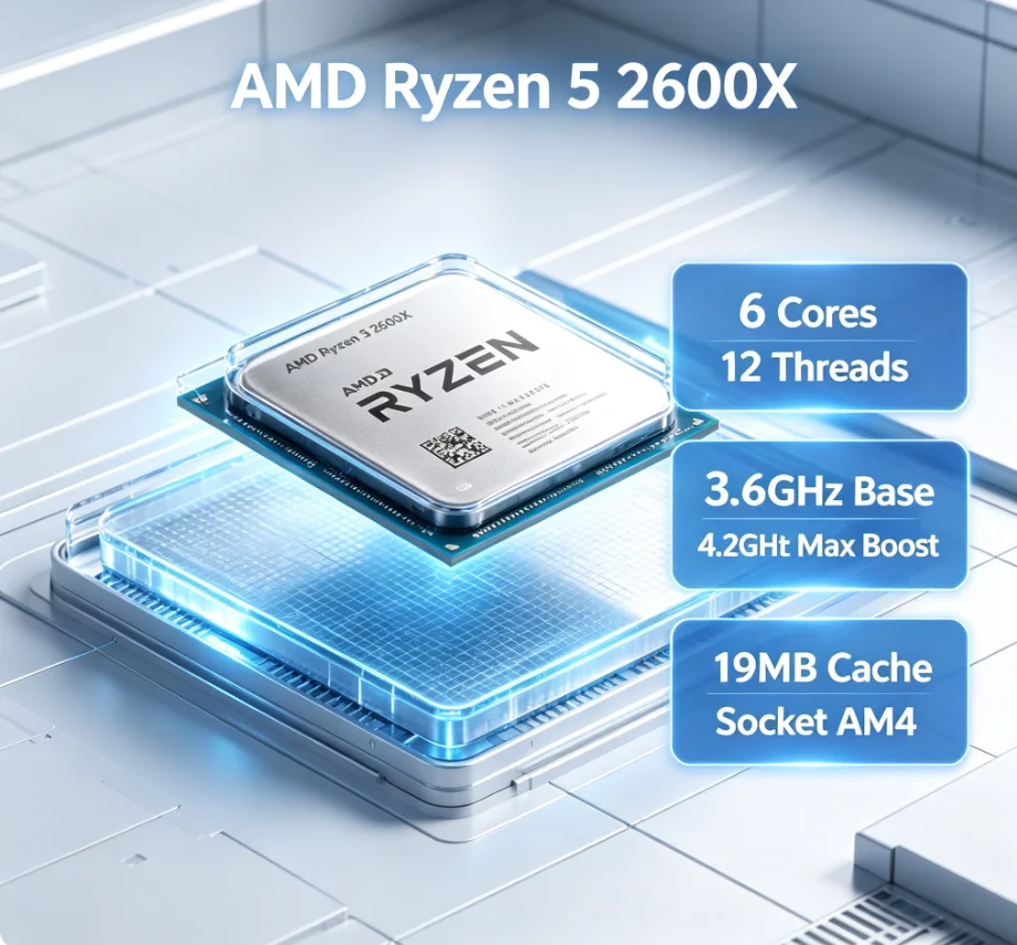 AMD Ryzen 5 2600X Desktop CPU  - Amd Cpu Ryzen 5 recension och pris