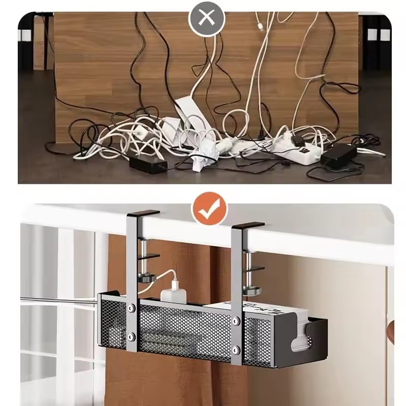 Desk Cord Storage rack No Dril - Desk Setup Living Room recension och pris