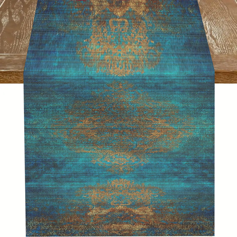 Dark Blue Retro Woven Table Ru - Desk Setup Dark recension och pris