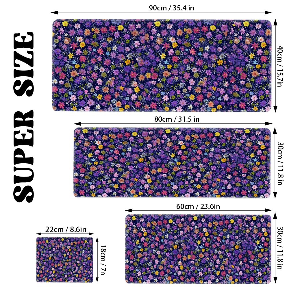 Floral Pattern Desk Mat Large  - Desk Setup Dark recension och pris