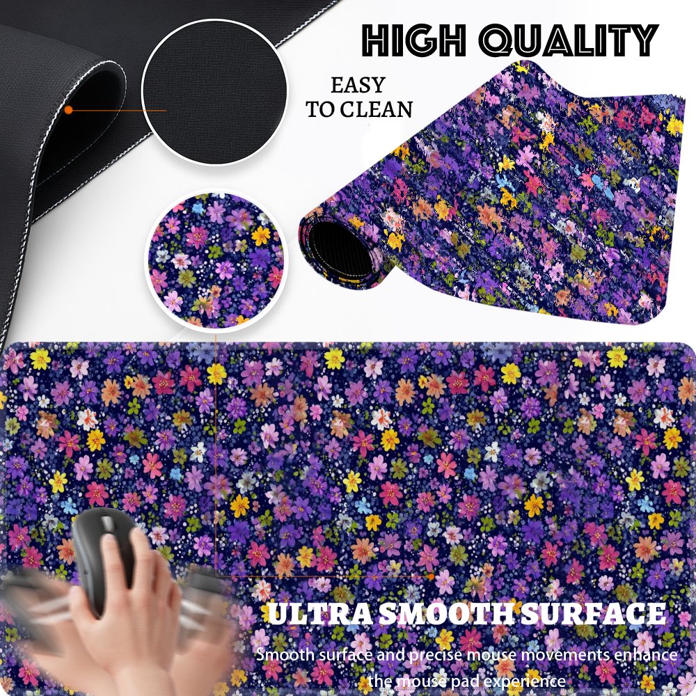 Floral Pattern Desk Mat Large  - Desk Setup Dark recension och pris