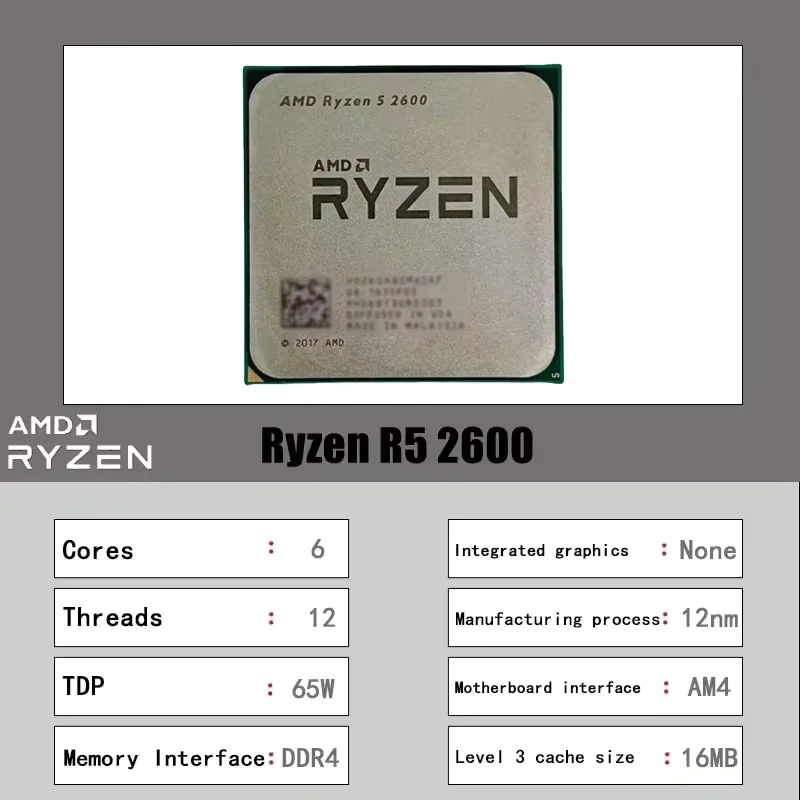 AMD Ryzen5 2600 R5 2600 Deskto - Amd Cpu Ryzen 5 recension och pris