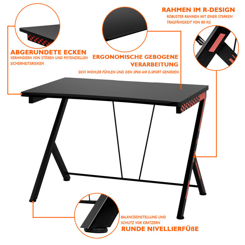Modern Ergonomic Computer Desk - Desk Setup Small recension och pris
