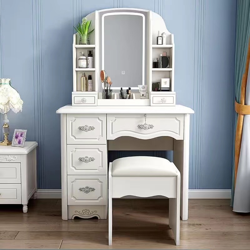 Girls White and Pink Modern Wo - Desk Setup Simple recension och pris