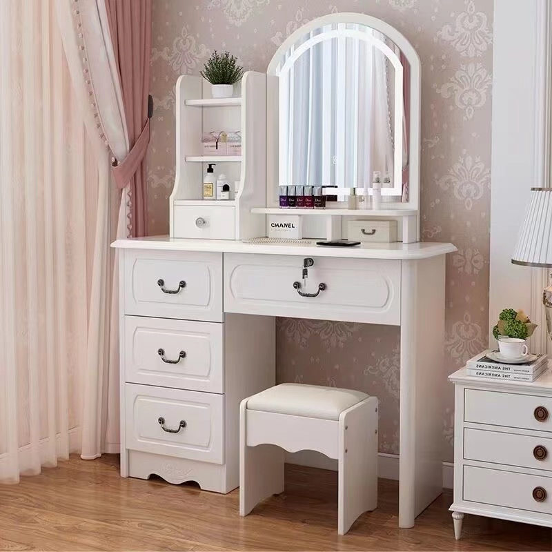 Girls White and Pink Modern Wo - Desk Setup Simple recension och pris